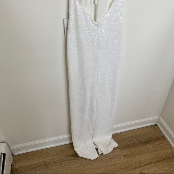 Ronny Kobo Collection for Anthropologie Halo White Sequin Backless Gown Size 8 - Picture 9 of 10